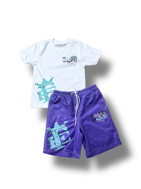 Kids "Get Rich & Stay Rich"" Windbreaker Short Set