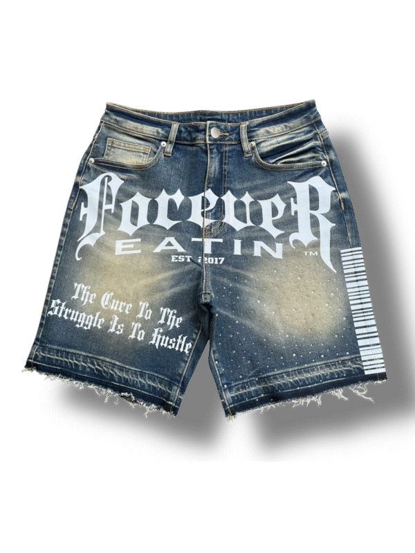 "Forever Eatin" Vintage Blue Wash Jorts
