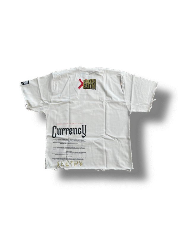 "Hustle Or Be Broke" Heavyweight Distressed Crop Shirt - Image 2