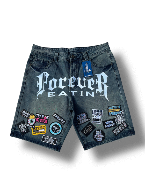 Forever Eatin PatchWork Jorts