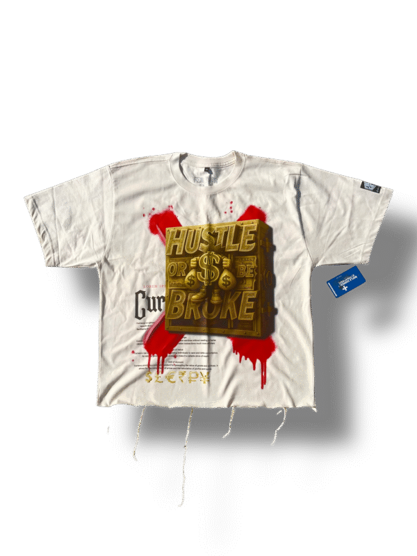 "Hustle Or Be Broke" Heavyweight Cropped Shirt